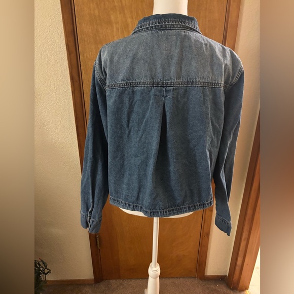 Kensie Blue Denim Jacket with Button Front - Picture 3 of 9